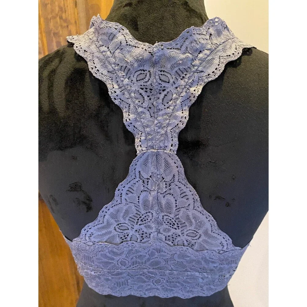Felina Gray Bra Size‎ Medium Lacy Bralette Sexy Lingerie Could wear as a top